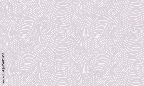 Japanese Style Wavy Seamless Pattern. Simple Ink Doodle Background