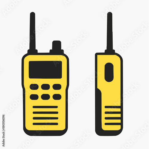 Walkie Talkie Radio Flat Icon Set

