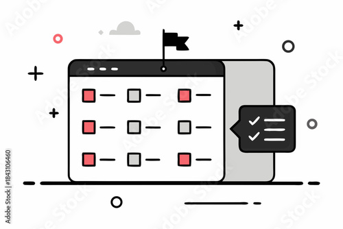 task board with priority flags icon