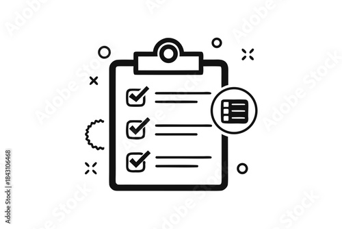 task sheet with circle tick icon