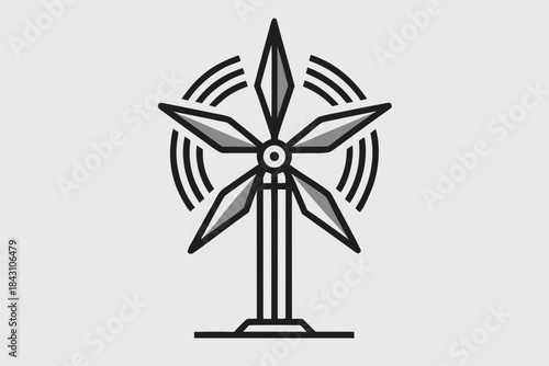 turbine with angular blades icon