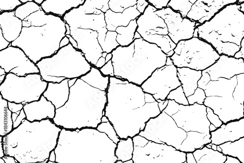 Soil Cracked ground illustration with transparent background. Broken window shattered glassy surface and break windshield glass texture silhouette. Eps 10