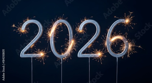 New Year celebration with sparklers and fireworks at night