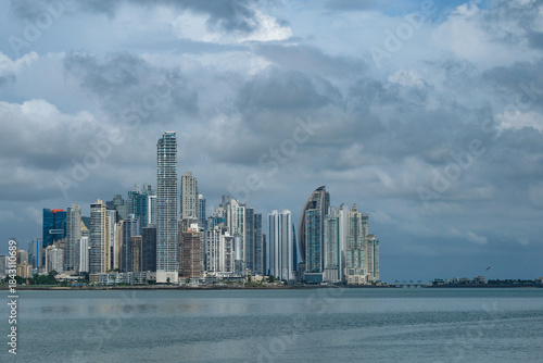Panama City, Panama - December 12, 2025: View of the skyscrapers in the financial district of Panama City, Panama.