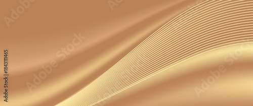 Abstract gold lines background with light effects. vecto