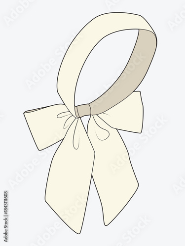 Headscarf mockup template vector design technical illustration.