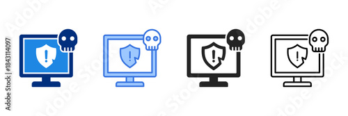 Security Breach Icon Set Multiple Style Vector Illustration. 