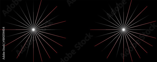 Speed lines light effect, glowing magic rays, abstract neon lines. Police or car lights in motion concept. Vector illustration.