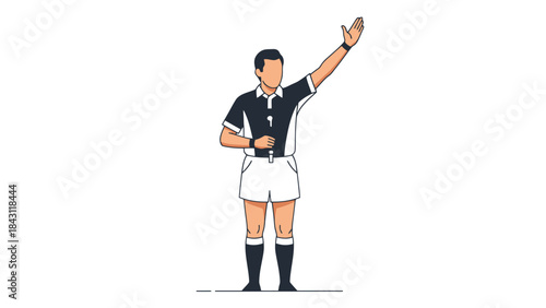 Referee Signaling a Penalty During a Sporting Event