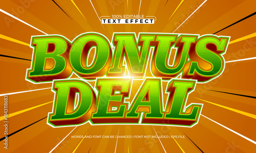 bonus deal editable text effect