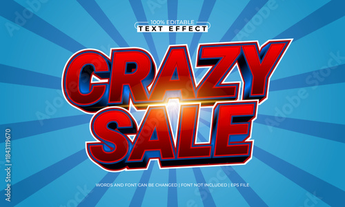 crazy sale editable text effect