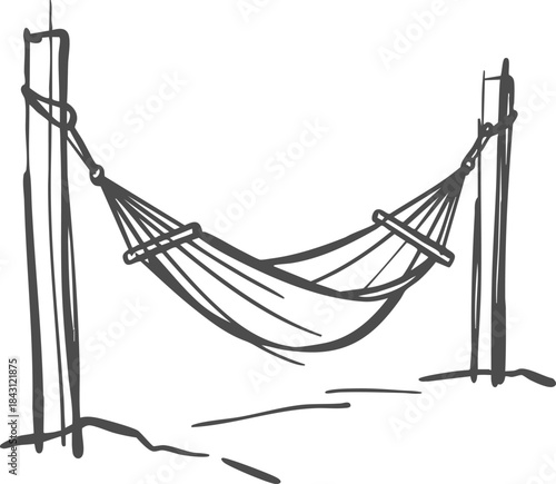 Hammock between posts sketch