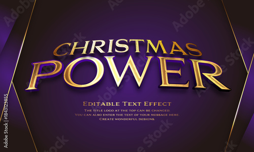 [Editable Text Effect Logo] ”Christmas  Power  Logo” The title logo style is a metalic gold shining logo on a luxurious background.