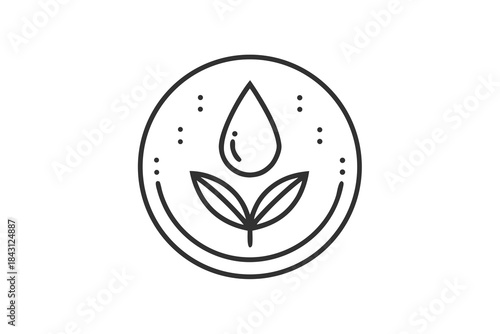 droplet overlapping leaf icon