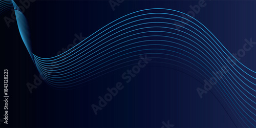 Abstract blue gradient background with shining lines waves. Minimalist background vector modern design abstract eps10