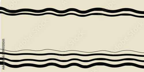  Modern abstract aesthetic background with moon phases and geometric waves. Wall decor in boho style. Mid century minimalist art print. Vector design