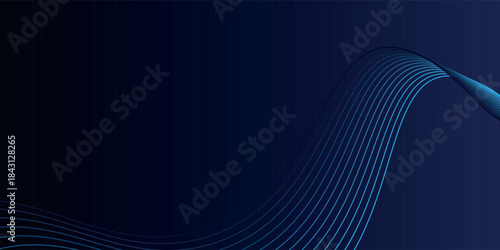 Abstract blue gradient background with shining lines waves. Minimalist background vector modern design abstract eps10
