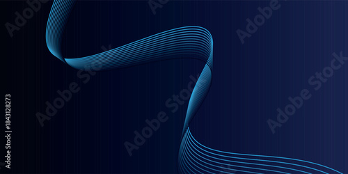Abstract blue gradient background with shining lines waves. Minimalist background vector modern design abstract eps10