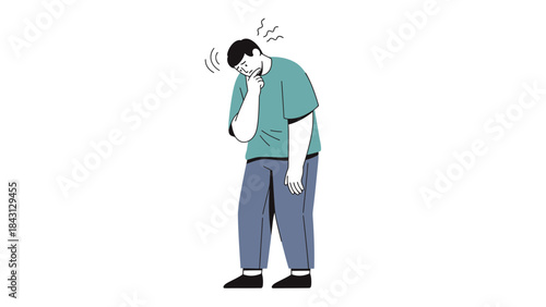 Illustration of a person experiencing stress, anxiety, or emotional distress in a conceptual art