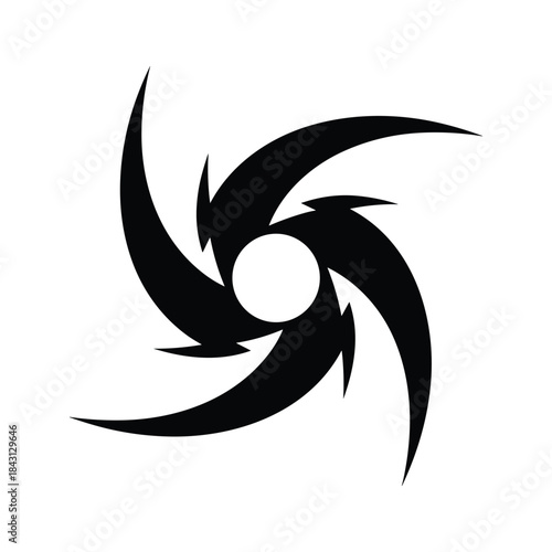 Black hurricane symbol isolated on