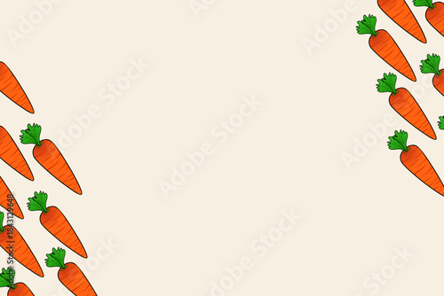 Carrot Seamless Pattern with Bright Flat Illustration for Food Packaging