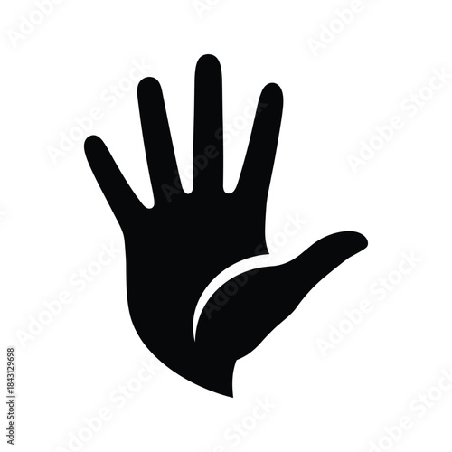 Black hand silhouette isolated on