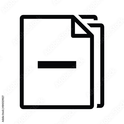 Document icon with a horizontal line in the middle, isolated on