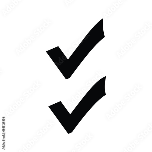 Two black check marks isolated on
