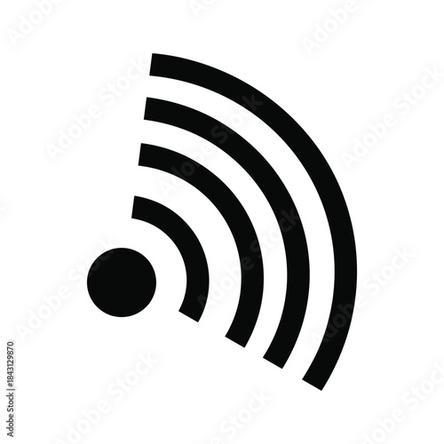 Black wifi signal icon isolated on
