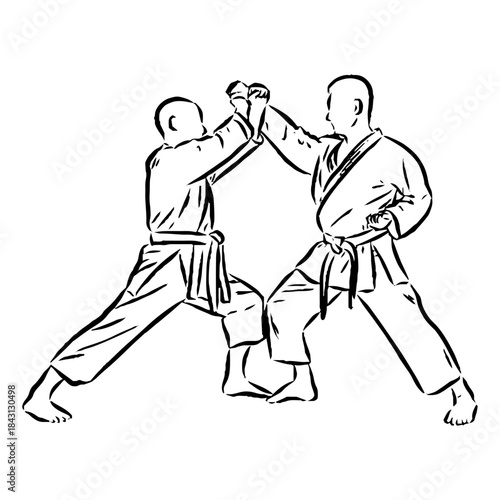 karate, karate vector sketch, movements in karate