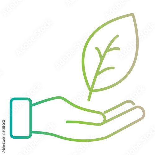 leaf on hand icon