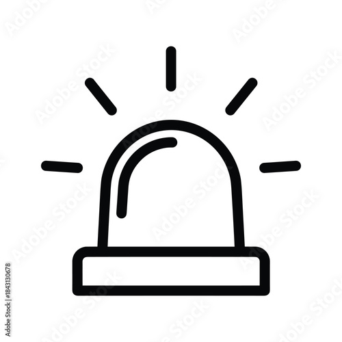 Emergency siren or alarm light icon, symbolizing danger, warning, or police activity, isolated on