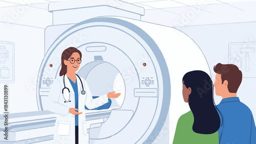 A doctor in the radiology room