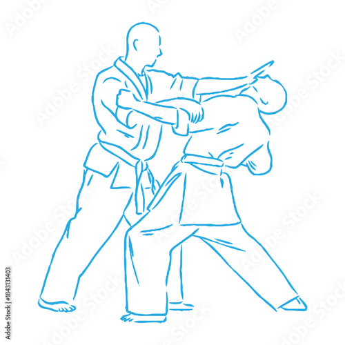 karate, karate vector sketch, movements in karate