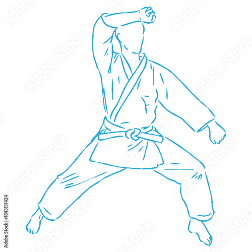 karate, karate vector sketch, movements in karate