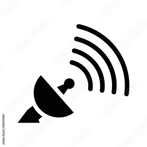 Satellite dish transmitting signal