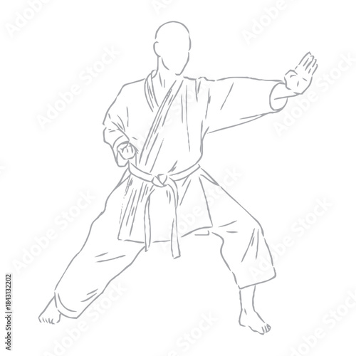 karate, karate vector sketch, movements in karate