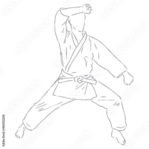 karate, karate vector sketch, movements in karate
