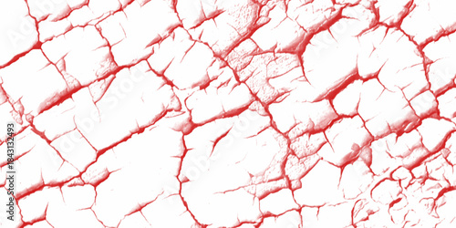 Marble background dark surface with lightning patterns. Old cracked white, red paint texture surface background. Vector red cracks texture with red marble texture Transparent background. 