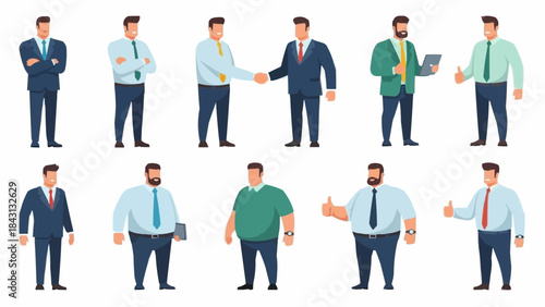 Collection of Diverse Businessmen Posing in Professional Attire.