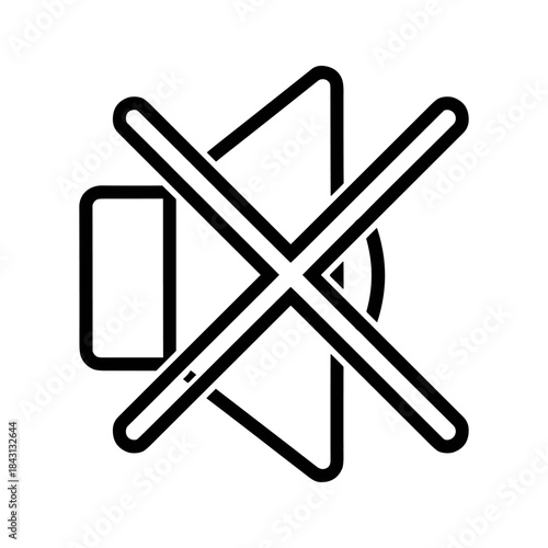 Mobile phone with cross mark symbol