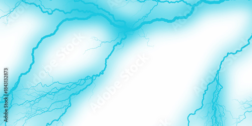 Abstract Lightning Bolt with Electric white and Blue Effects. Dynamic Blue Lightning on white Background. A dramatic lightning bolt striking through a dark stormy sky, 