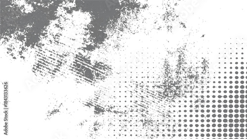 Abstract grunge vector illustration of a vintage black texture design with ink splatter and a dirty paint border for decoration