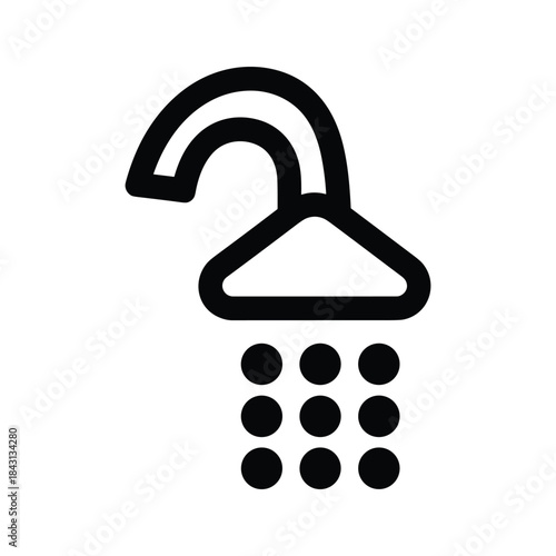 Shower icon isolated on, a symbol of cleanliness and hygiene, perfect for bathroom or spa designs