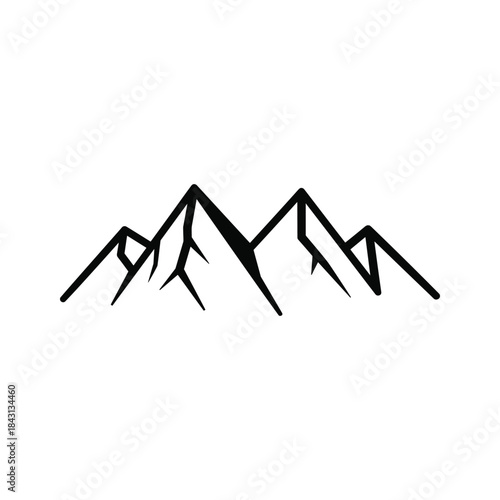 Simple mountain range illustration isolated on, perfect for logos, icons, and minimalist designs