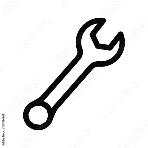 Illustration of a wrench isolated on, a versatile tool for various repair and maintenance tasks