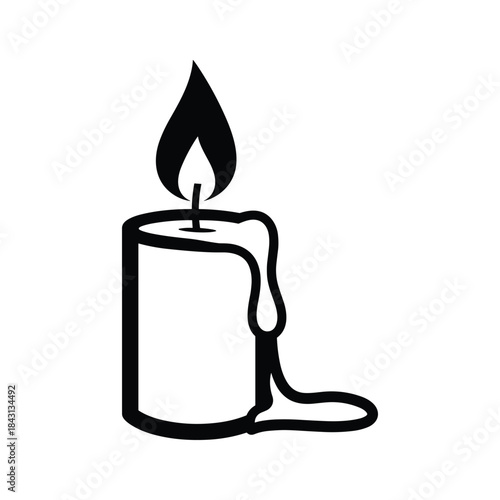 Burning candle with dripping wax isolated on, creating a warm and comforting atmosphere