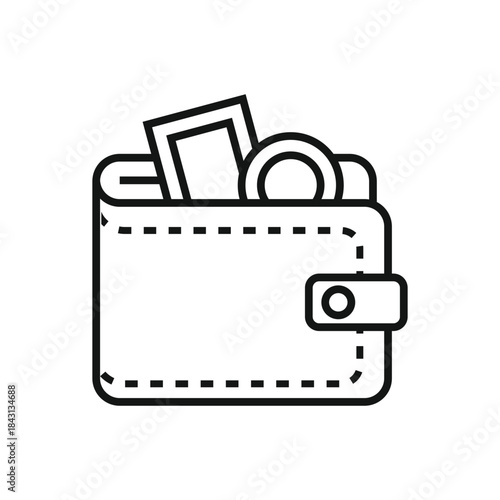 wallet money icon vector design concept outline style