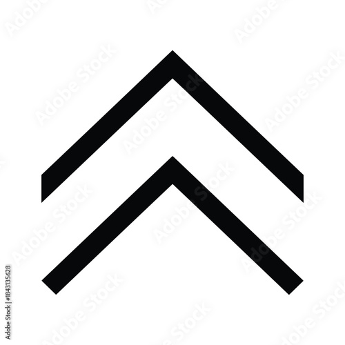 Double chevron pointing up, isolated on