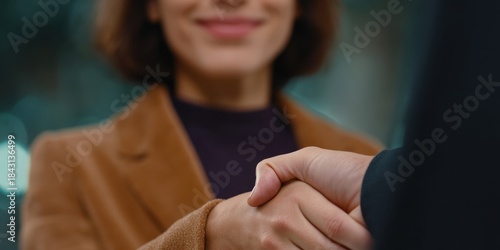 Handshake hands welcome business businessperson businesswoman people office meeting conference event working work networking opportunity introduction intro employee agency thank you up high